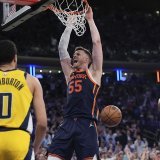 Toute la rage du pivot des Knicks Isaiah Hartenstein. KEYSTONE/AP/Frank Franklin II